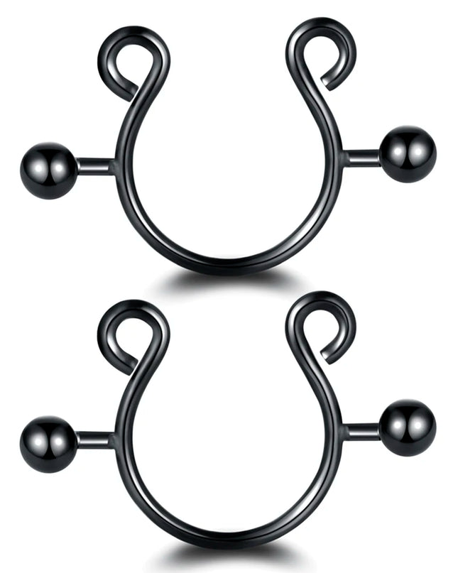 1Pair Stianless Steel Nipple Rings Piercing Jewelry Wholesale Women Sexy Clips Nipple Ring Clamps Pierced  Body Jewelry