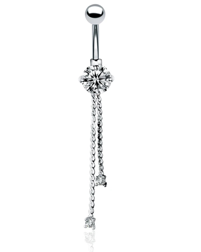 1PC Belly Button Piercing Crystal Ball Butterfly Navel Piercing Stainless Steel Belly Button Ring Cartilage Earring Jewelry
