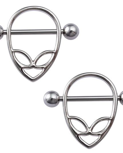 2pcs Stainless Steel Nipple Ring Piercing Barbell Shield Bar 14G Nipple Cover Adult Game for Women Sexy Breast Body Jewelry Gift