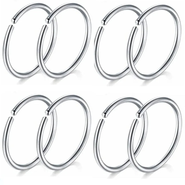 12/24/36Pcs L Shape Nose Ring Curve Pack Crystal Straight Nose Ring Set Nose Stud Lot Piercing Nariz Cuff Nase Pircing Nose Clip