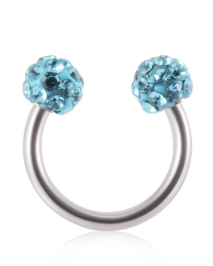 1PC Bling Ferido Nose Septum Rings Horseshoe Piercing Jewelry 16G Cartilage Helix Tragus Earrings Hoop Lip Piercing Retainer 8mm