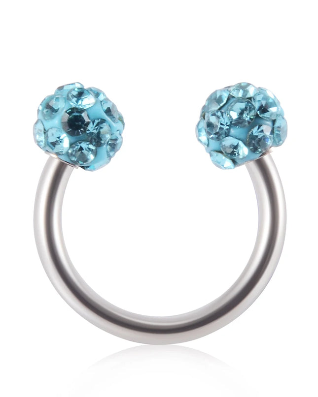1PC Bling Ferido Nose Septum Rings Horseshoe Piercing Jewelry 16G Cartilage Helix Tragus Earrings Hoop Lip Piercing Retainer 8mm