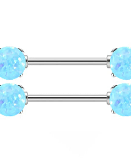1Pair Stainless Steel Crystal Nipple Piercing Barbell Lot 14Gcharming Opal Nipple Piercing Jewelry Bulk Sexy Nipple Piercing Set