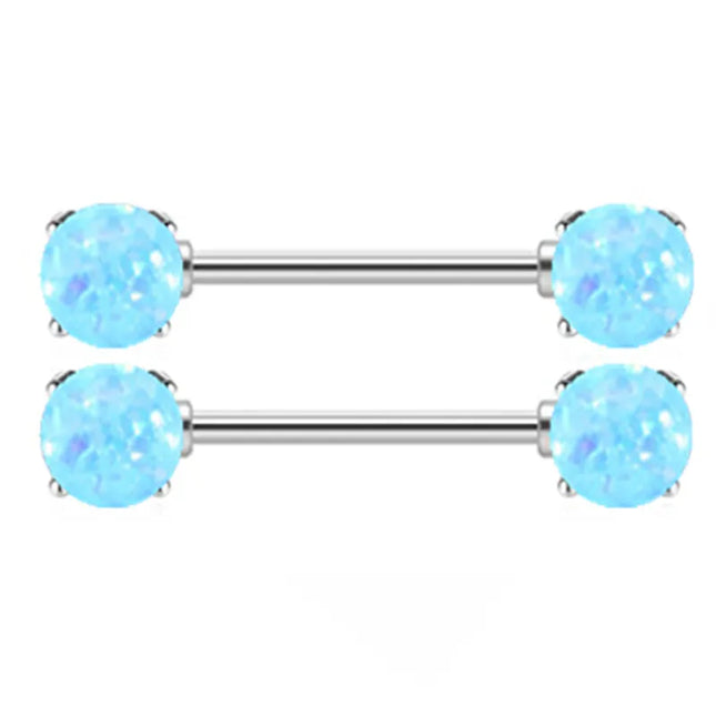 1Pair Stainless Steel Crystal Nipple Piercing Barbell Lot 14Gcharming Opal Nipple Piercing Jewelry Bulk Sexy Nipple Piercing Set