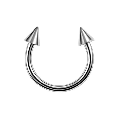 Stainless Steel Cone Spike Horseshoe Circular Septum Nose Ring Nipple Hoops Nose Septum Eyebrow Ear Piercing Body Jewelry