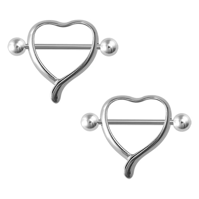 2pcs Stainless Steel Nipple Ring Piercing Barbell Shield Bar 14G Nipple Cover Adult Game for Women Sexy Breast Body Jewelry Gift