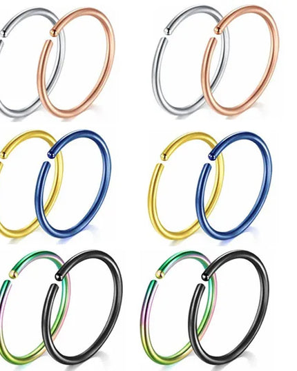 12/24/36Pcs L Shape Nose Ring Curve Pack Crystal Straight Nose Ring Set Nose Stud Lot Piercing Nariz Cuff Nase Pircing Nose Clip