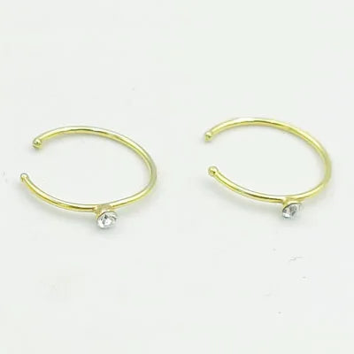 India Nose ring hoop 925 sterling silver thin nose piercing for women men twist zircon cartilage tragus helix hoop earring