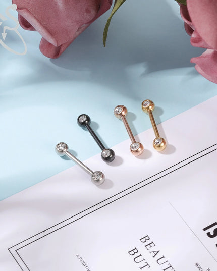 ZS 2PCS Stainless Steel Nipple Piercing Bar For Women 14G Crystal Heart Nipple Shield Ring Horseshoe Barbell Sexy Nipple Jewelry