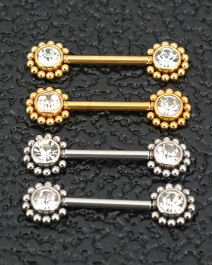 1 Pair 16G 1.2x14mm Plug-in Stainless Steel Barbell Piercing Sexy Women Nipple Piercing Jewelry Unthreaded Nipple Rings No Screw