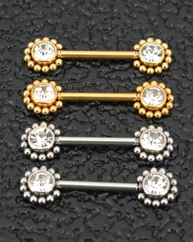 1 Pair 16G 1.2x14mm Plug-in Stainless Steel Barbell Piercing Sexy Women Nipple Piercing Jewelry Unthreaded Nipple Rings No Screw