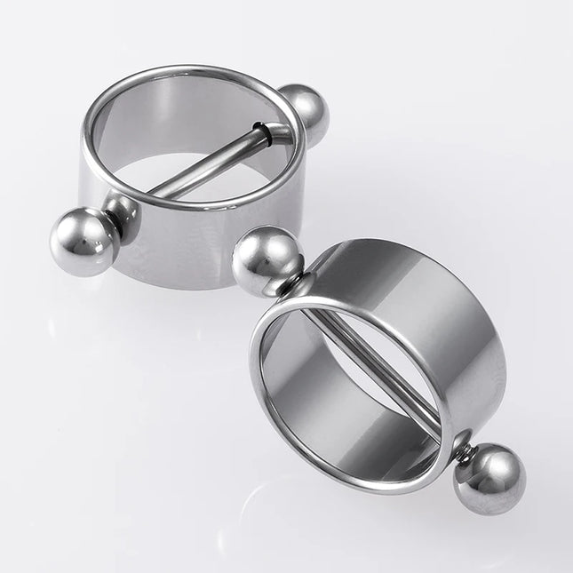2pcs Sexy Nipple Ring Piercing Stainless Steel Nipple Shield Stud Barbell Breast Silver Color for Women Body Jewelry Gift 14G