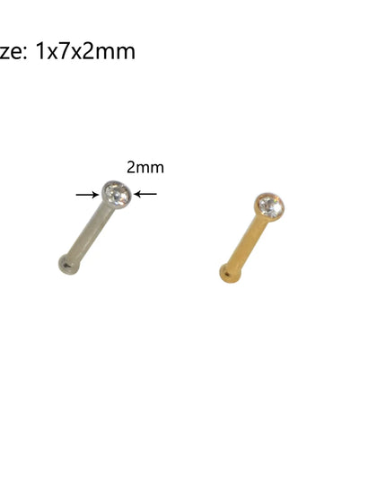 1pcs Stainless Steel Zircon Nose Stud Steptum Ring Nose Studs Hooks Bar Pin Nose Rings Earring Women Body Piercing Jewellery