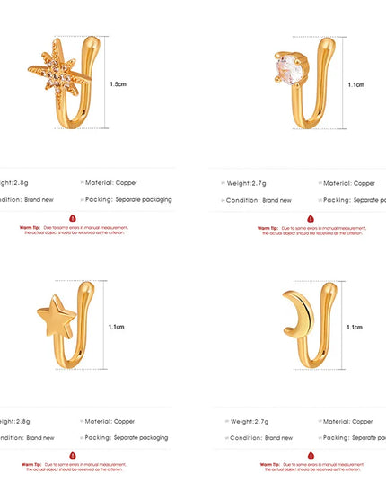 Men Women Nose Ring Clip Fake Septum Piering Rock Hip Hoop Punk Stainless Steel Body Jewelry Non Perforation Nose Clip Ring 2026