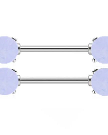 1Pair Stainless Steel Crystal Nipple Piercing Barbell Lot 14Gcharming Opal Nipple Piercing Jewelry Bulk Sexy Nipple Piercing Set