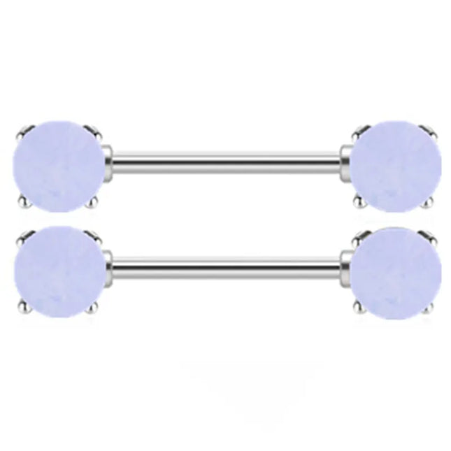 1Pair Stainless Steel Crystal Nipple Piercing Barbell Lot 14Gcharming Opal Nipple Piercing Jewelry Bulk Sexy Nipple Piercing Set