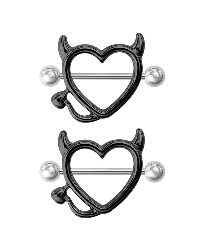 1 Pair 14G Stainless steel Breast Piercing Jewelry Heart Nipple Piercing Bar Nipple Rings Shield Cover Barbell Sexy Piercings