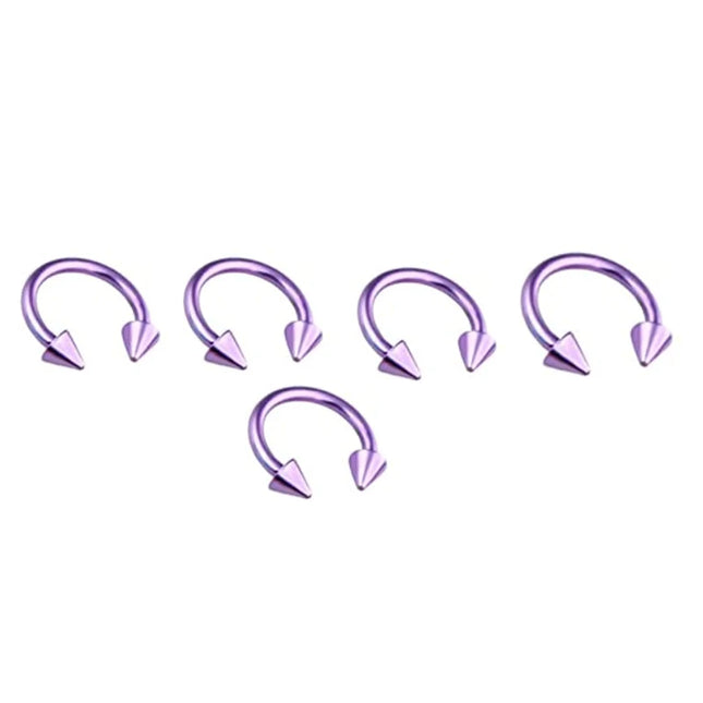 5pcs Stainless Steel Nose Hoop Ring Septum Rings Lip Studs Nostril Earrings Circular Tragus Ear Piercing Horseshoe Body Jewelry