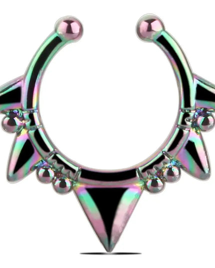 1PCS Stainless Steel Fake Nose Ring Clip On Septum Piercing Faux Hoop Indian Nose Ring Pircing Nariz Punk Body Piercing Jewelry