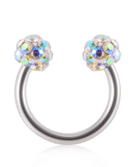 1PC Bling Ferido Nose Septum Rings Horseshoe Piercing Jewelry 16G Cartilage Helix Tragus Earrings Hoop Lip Piercing Retainer 8mm