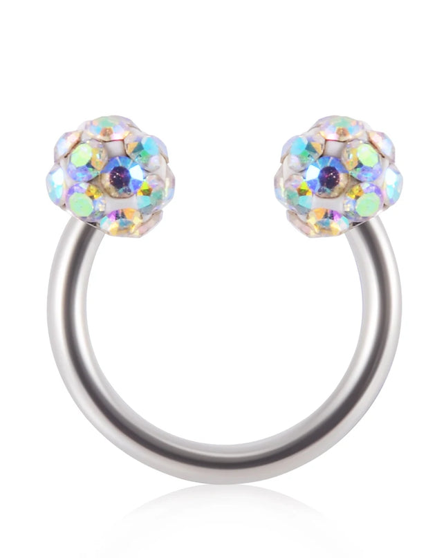 1PC Bling Ferido Nose Septum Rings Horseshoe Piercing Jewelry 16G Cartilage Helix Tragus Earrings Hoop Lip Piercing Retainer 8mm