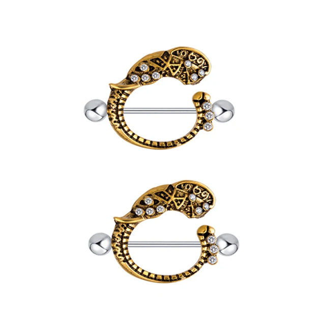 2PCS Heart Rings Nipple Ring Barbell Body Piercing Jewelry Sexy Crystal Gifts Love Hearts Nipple Bar Rings Sheild Drop Ship