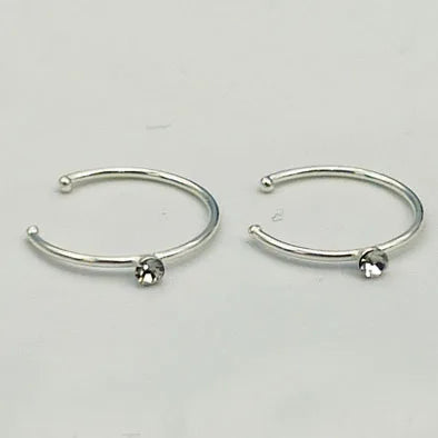 India Nose ring hoop 925 sterling silver thin nose piercing for women men twist zircon cartilage tragus helix hoop earring