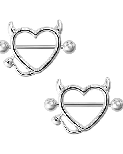 2pcs Stainless Steel Nipple Ring Piercing Barbell Shield Bar 14G Nipple Cover Adult Game for Women Sexy Breast Body Jewelry Gift
