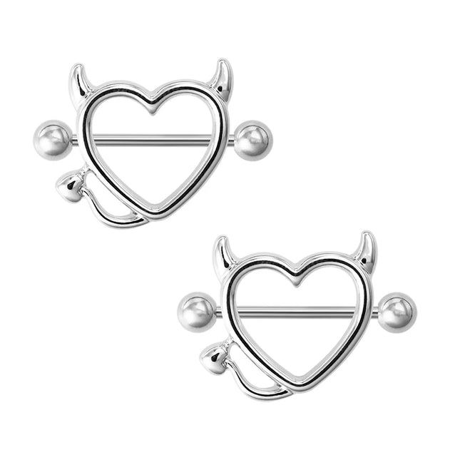 2pcs Stainless Steel Nipple Ring Piercing Barbell Shield Bar 14G Nipple Cover Adult Game for Women Sexy Breast Body Jewelry Gift