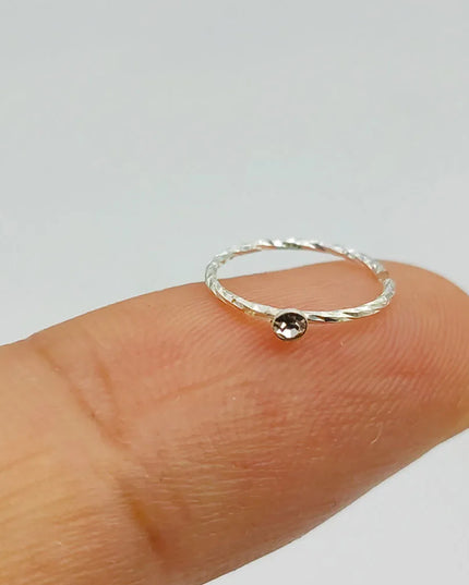 India Nose ring hoop 925 sterling silver thin nose piercing for women men twist zircon cartilage tragus helix hoop earring