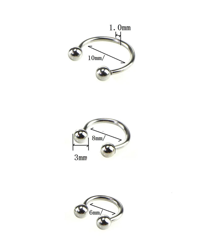 Punk C Shape Steel Nose Ring Horseshoe Lip Ring puncture Hook Clip Earrings Septum  No Allergic Body Piercing Jewelry Nose Rings