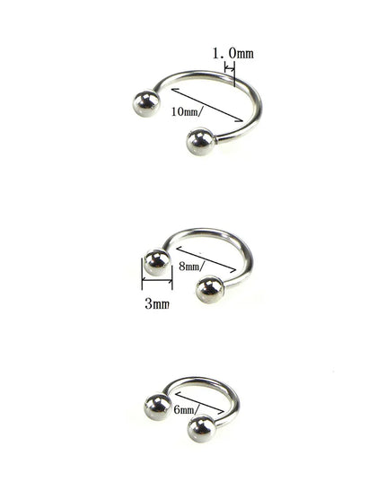 Punk C Shape Steel Nose Ring Horseshoe Lip Ring puncture Hook Clip Earrings Septum  No Allergic Body Piercing Jewelry Nose Rings