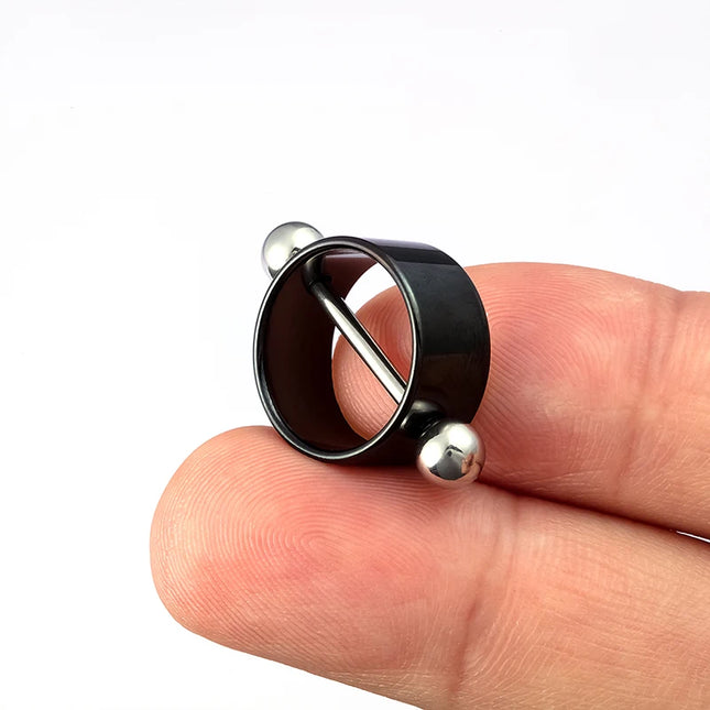 2pcs Sexy Nipple Ring Piercing Stainless Steel Nipple Shield Stud Barbell Breast Silver Color for Women Body Jewelry Gift 14G