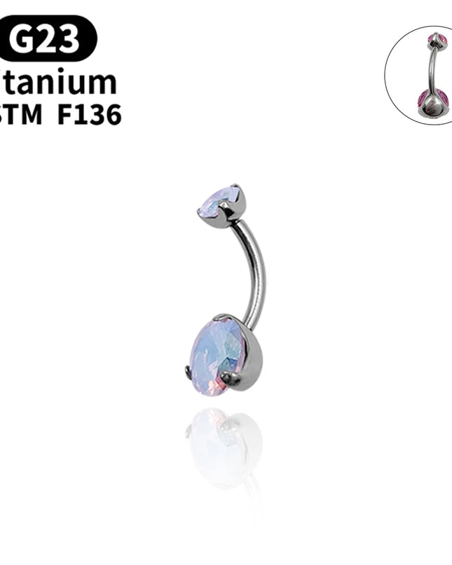 Belly Button Piercing ASTM G23 Titanium Zircons Navel Piercing Ring Body Jewelry Super Pretty Belly Button Ring For Women