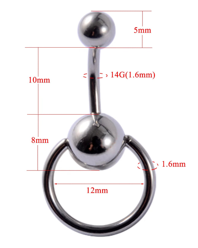 1Piece Surgical Steel Anodized Belly Button Rings Matte Balls Navel Studs Banana  Curved Barbell Body Piercing Jewelry 14g