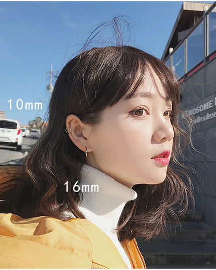1 pair Women/Man Stainless Steel Small Hoops Earring Piercing Ear Cartilage Tragus Simple Thin Circle Anti-allergic Ear Buckle