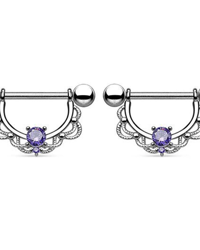 1 Pairs Sexy Heart Nipple Rings CZ Crystal Barbell Nipple Piercing Shield Women Man 316L Steel Body Piercing Jewelry Oreja 14G