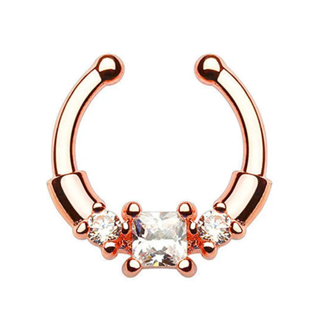 1PCS Stainless Steel Fake Nose Ring Clip On Septum Piercing Faux Hoop Indian Nose Ring Pircing Nariz Punk Body Piercing Jewelry