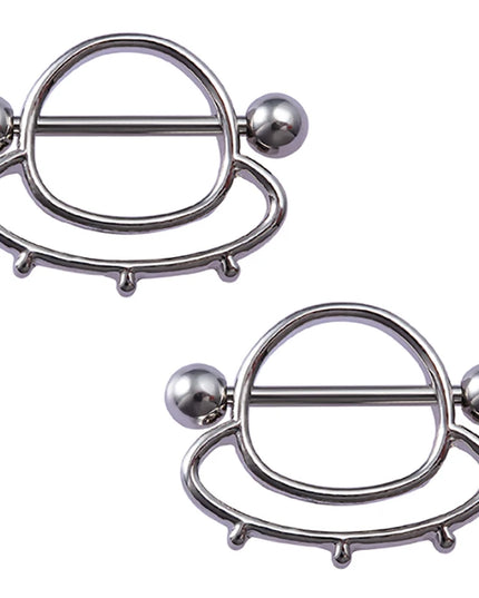 2pcs Stainless Steel Nipple Ring Piercing Barbell Shield Bar 14G Nipple Cover Adult Game for Women Sexy Breast Body Jewelry Gift