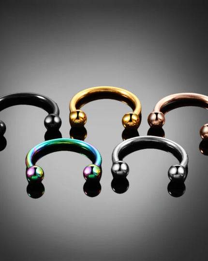 1PC Hot Sale Nose Horseshoe Ring Nose Septum Ring G23 Titanium Circular Piercing Ear Cartilage Tragus Body Jewelry Piercing