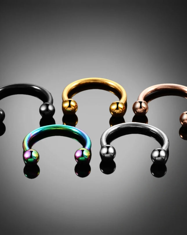 1PC Hot Sale Nose Horseshoe Ring Nose Septum Ring G23 Titanium Circular Piercing Ear Cartilage Tragus Body Jewelry Piercing