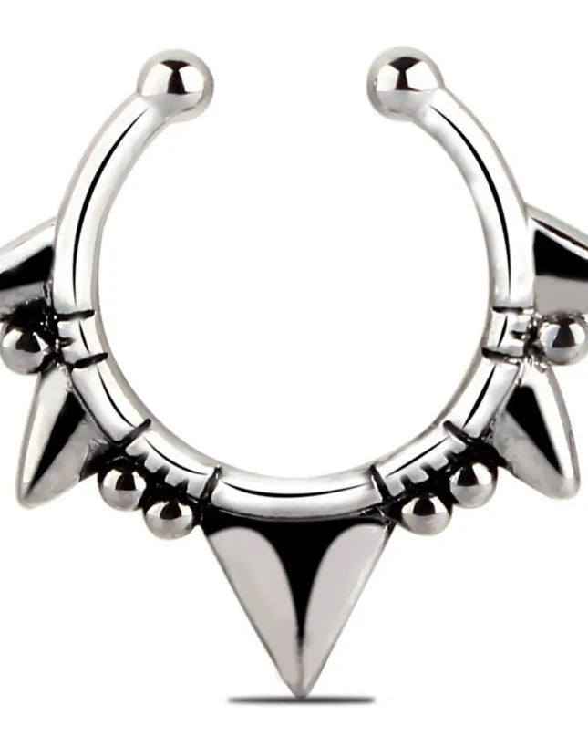 1PCS Stainless Steel Fake Nose Ring Clip On Septum Piercing Faux Hoop Indian Nose Ring Pircing Nariz Punk Body Piercing Jewelry