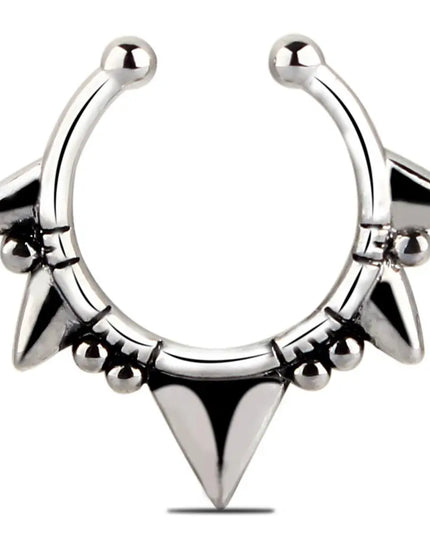 1PCS Stainless Steel Fake Nose Ring Clip On Septum Piercing Faux Hoop Indian Nose Ring Pircing Nariz Punk Body Piercing Jewelry