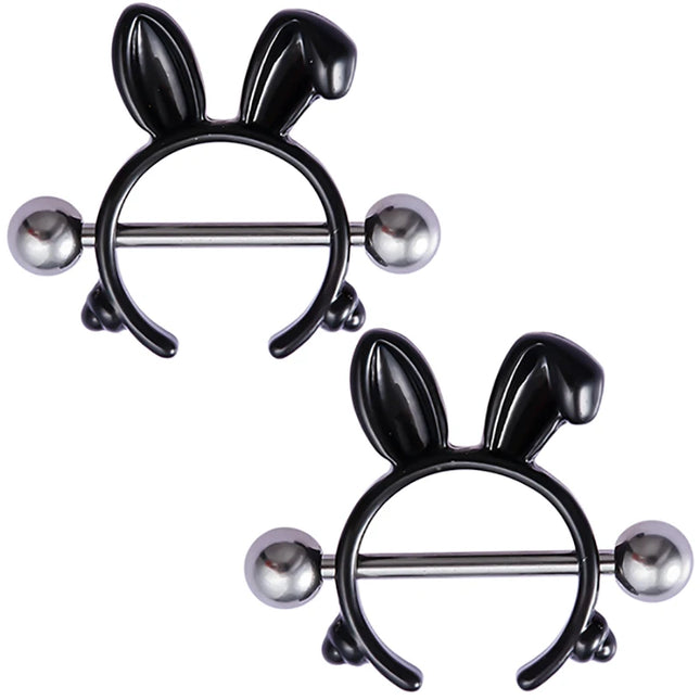 2pcs Stainless Steel Nipple Ring Piercing Barbell Shield Bar 14G Nipple Cover Adult Game for Women Sexy Breast Body Jewelry Gift