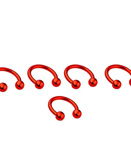 5pcs Stainless Steel Nose Hoop Ring Septum Rings Lip Studs Nostril Earrings Circular Tragus Ear Piercing Horseshoe Body Jewelry