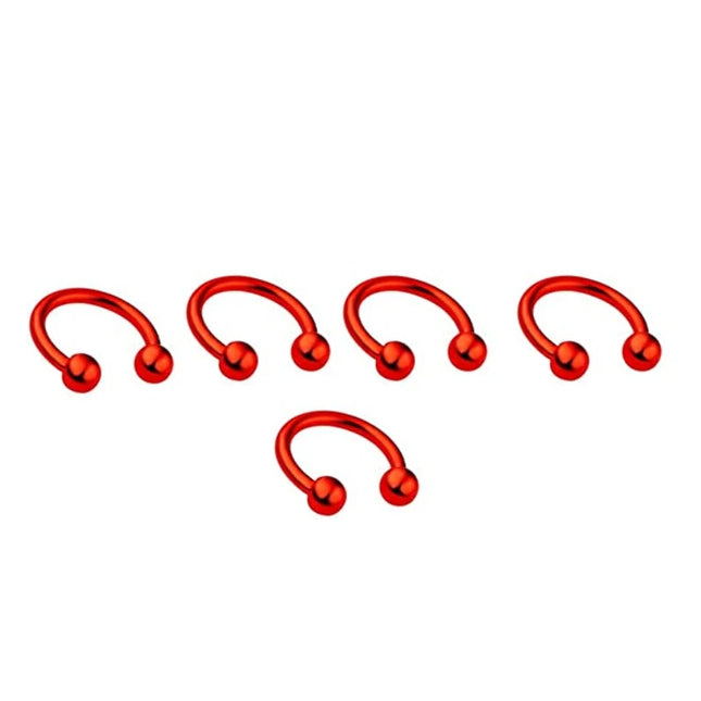 5pcs Stainless Steel Nose Hoop Ring Septum Rings Lip Studs Nostril Earrings Circular Tragus Ear Piercing Horseshoe Body Jewelry