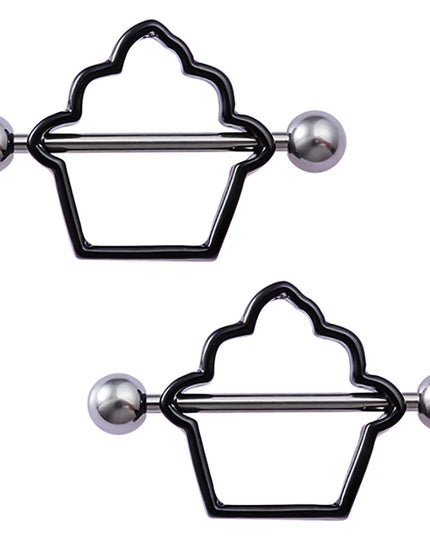2pcs Stainless Steel Nipple Ring Piercing Barbell Shield Bar 14G Nipple Cover Adult Game for Women Sexy Breast Body Jewelry Gift