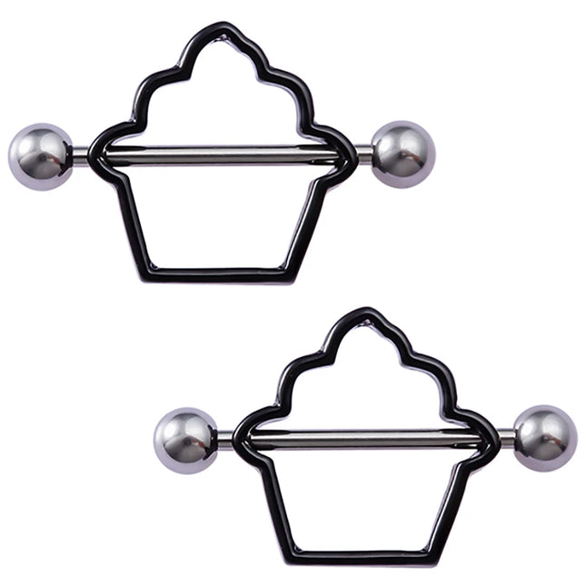 2pcs Stainless Steel Nipple Ring Piercing Barbell Shield Bar 14G Nipple Cover Adult Game for Women Sexy Breast Body Jewelry Gift