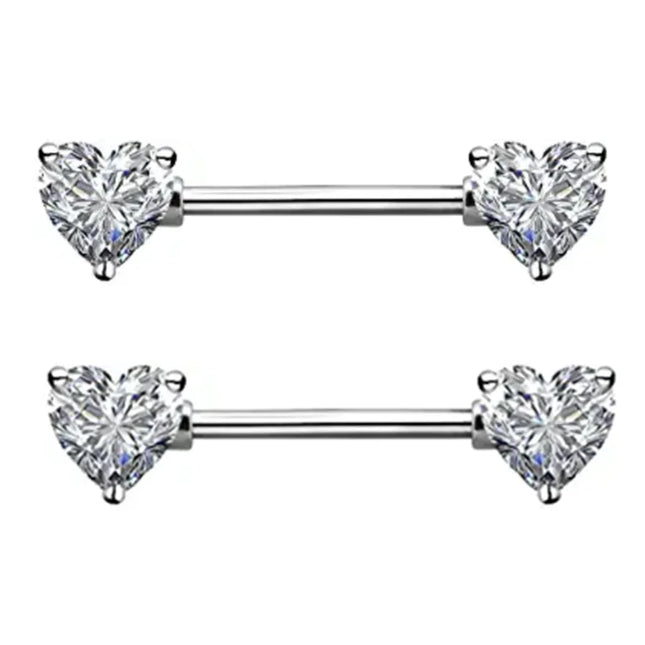 1Pair Stainless Steel Crystal Nipple Piercing Barbell Lot 14Gcharming Opal Nipple Piercing Jewelry Bulk Sexy Nipple Piercing Set