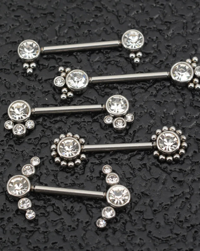 1 Pair 16G 1.2x14mm Plug-in Stainless Steel Barbell Piercing Sexy Women Nipple Piercing Jewelry Unthreaded Nipple Rings No Screw